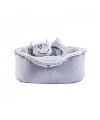 Smiley Bear Grey Bed Piccoli Pets